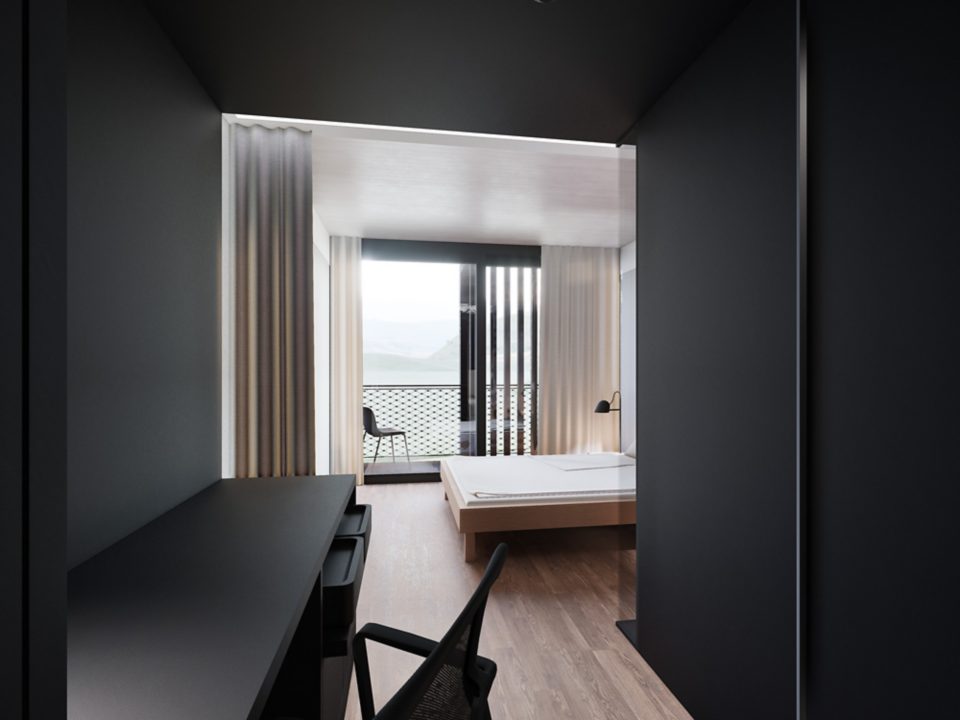 Teaser images for the construction of the Hotel Paradies
