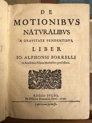 Die Titelseite von Borellis Buch.