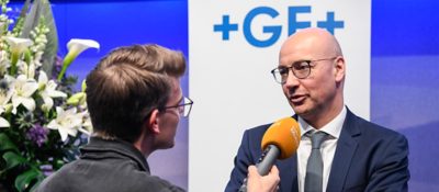 Andreas Mueller, CEO GF, an der Bilanzmedienkonferenz, am Mittwoch, 26. Februar 2020, in Zürich. (KEYSTONE/Melanie Duchene)