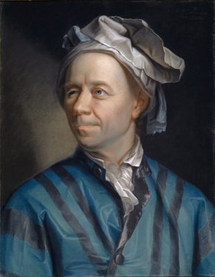 The translator of Robins and author of the extensive additions, Leonhard Euler (portrait by  Jakob Emanuel Handmann, 1753. Image: Kunstmuseum Basel).