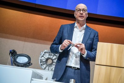 CEO Andreas Mueller an der Bilanzmedienkonferenz der Georg Fischer GF, am Mittwoch, 02. Maerz 2021, in Zuerich. (Georg Fischer GC / Keystone / Melanie Duchene)