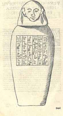 Frühe Ägyptologie: ein Kanopengefäss.