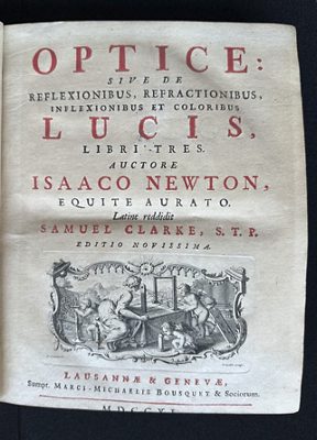 Die Titelseite von Optice.