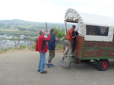 Rückblick Ausflug P05 am 2. Juni 2022 - Rebberg Besichtigung in Planwagen / Spargelessen