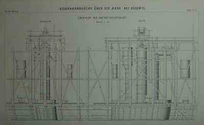The Railroad Bridge over the Aare near Busswyl, foundation equipment