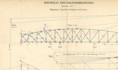 Kräfteplan eines Halbparabelträgers, Tafel 2