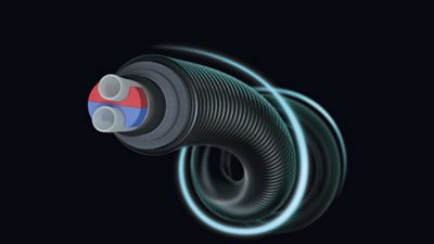 The GF Building Flow Solutions Ecoflex production in Hassfurt (Germany) achieved climate neutrality. Here, Ecoflex and Ecoflex VIP pipes (in the picture) for district heating, cooling and water distribution are produced and shipped from for projects around the world. Source: GF Building Flow Solutions  