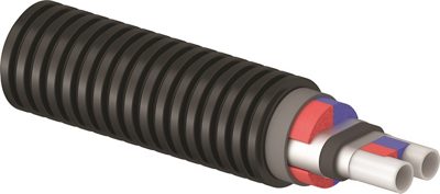 The next generation of Uponor Ecoflex VIP: highly efficient and flexible heat distribution pipes, designed for medium-to-large sized local heat distribution network applications, where the outer pipe size reduction is essential. Source: GF Building Flow Solutions