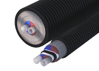 New Uponor Ecoflex Thermo VIP pipes: excellent heat loss performance meets flexibility and diameter requirements for large-scale heat-distribution applications. Source: GF Building Flow Solutions