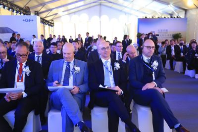 The opening ceremony of the GF Casting Solutions site in Shenyang, which brought together local government representatives, customers, employees, business partners and GF leaders, took place on 26 April 2023.