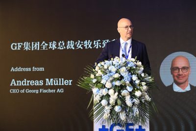The opening ceremony of the GF Casting Solutions site in Shenyang, which brought together local government representatives, customers, employees, business partners and GF leaders, took place on 26 April 2023.