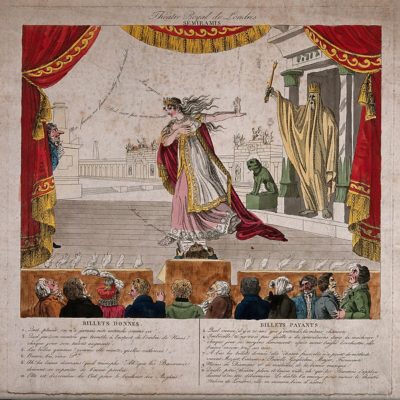 Es ging nicht nur ums Geschäftliche - Fischer unternahm auch Ausflüge ins Theater (Werbung für die Oper «La morte di Semiramide» im Haymarket Theatre 1818).