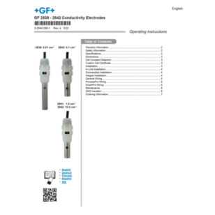 GF Signet Type 2839-1V to 2842-1V PVDF Conductivity Electrodes Manual