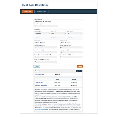 GF Urecon - Heat Loss Calculator