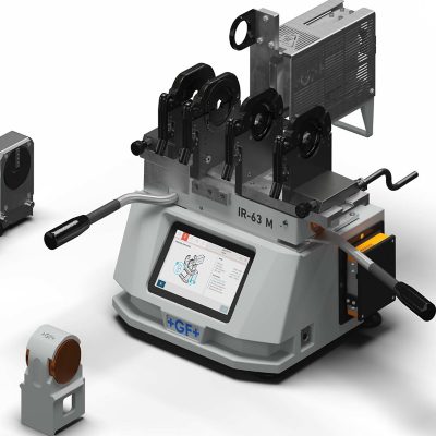 The IR-63 M fusion  machine for  optimized infrared  welded pipe  connections.