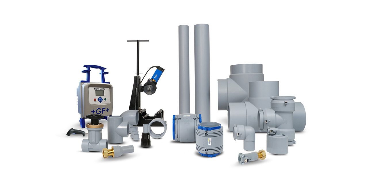 plastic pipe system for applications in building technology
