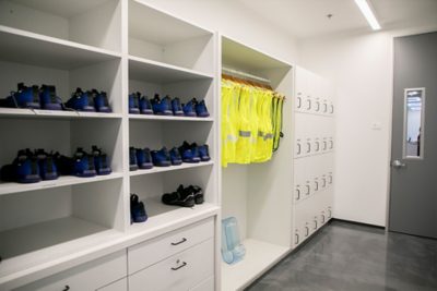 Neatly organized shelves ensure efficiency and readiness across our operations.