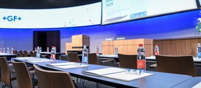 Impressionen der Bilanzmedienkonferenz der GF, am Mittwoch, 26. Februar 2020, in ZŸrich. (KEYSTONE/Melanie Duchene)