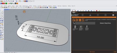View of application in LaserCAM software