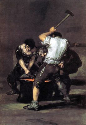 "The Forge" by Francisco Goya (also to be found in Maria Poprzęcka's book "Kuźnia")