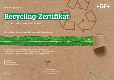 Recycling-Zertifikat